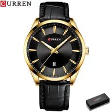 CURREN Relógio De Pulso Masculino De Quartzo À Prova D'água Com Pulseira De Couro 8365