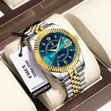Relógio Masculino De Luxo POEDAGAR Em Aço Inoxidável Dourado Para Homens Relógios De Pulso Luminosos De Quartzo À Prova