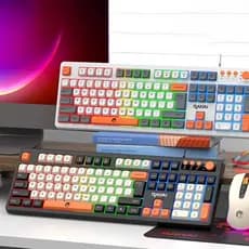Kit De Teclado E Mouse Para Jogos Com Fio RGB Mixer De Volume Configuração De Semimecânica Layout De 98 Teclas