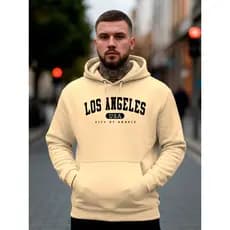 Moletom Canguru Blusa de Frio Com Capuz Jaqueta Masaculina Feminino Infantil Los Angeles USA EUA LA