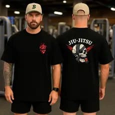 Camiseta Oversized Masculina para Treino Estilo Streetwar e Conforto para academia Jiu-Jitsu BJJ Jiu