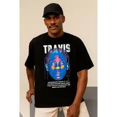 Camiseta Oversized Streetwear Masculina Gola Alta Surfista Larga Estilo Rua Skatista Treino Larga