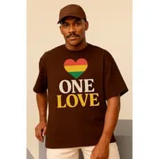 Camiseta Oversized Larga Para Treino Bob Marley One Love Paz e Amor