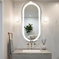 Espelho Led Oval 75x50cm Iluminado Touch Screen