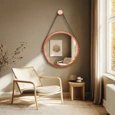 Espelho Redondo Decorativo Adnet Com Alça 60cm