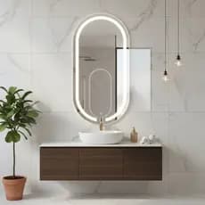 Anúncio Espelho Led Oval Maquiagem 60x40cm Touch Screen