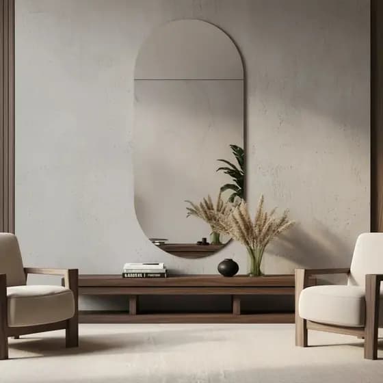 Espelho Decorativo Oval Lapidado 75 X 50 Moderno Espelho