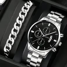 Moda masculina relógio de luxo calendário quartzo relógio de pulso relógios de negócios homem relógio masculino pulseira