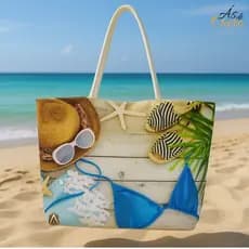 Bolsa de Pano Praia Feminina Grande Várias Estampas Moda Praia Verão KD-4