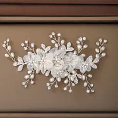 Novo Pente de Noiva, Acessórios de Cabelo para Casamento em Pérola e Zircão Floral para Mulheres