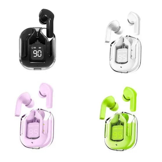 Fone De Ouvido Sem Fio Bluetooth 5.3 Ruído HiFi Stereo Digital Display Transparente Caixa Esportiva
