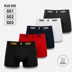 Kit 10 Cuecas Boxer PLUS SIZE Thander de Microfibra Lisa Adulto GG1 GG2 GG3