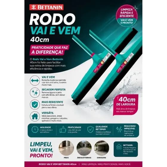 RODO 40cm BETTANIN NOVICA VAI E VEM  C/ CABO