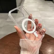 Capa Magnética Original Mag Safe Transparente Capinha para Iphone com imã compatível 16 15 14