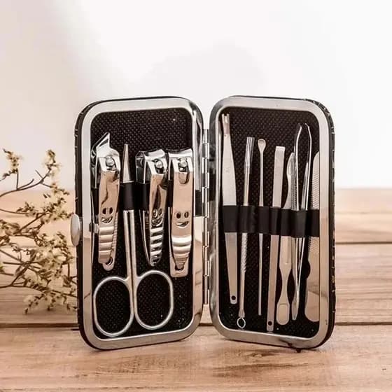 Kit 11 Peças de Cuidados Pessoais para unhas Happy Face Conjunto de tesouras e lixa de unhas manicure kit viagem