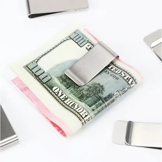 Clipe Prateado ou Preto para prender dinheiro carteira para cartões em Aço - Money Clip Metal Carteira estilo americano