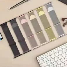 Pulseira Milanese Loop em Aço Inox Elegante e Casual tipo Apple Watch 38mm 40mm 42mm 44mm 45mm 49mm