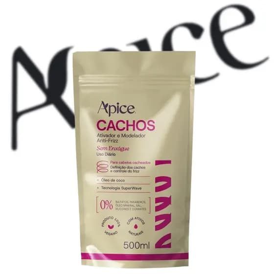 Refil Ápice Ativador e Modelador de Cachos | Hidratação Controle de Frizz Cacheados e Crespos 500ML