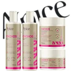 Kit Apice 4 Itens Cachos Linha Completa Apse - Creme, Shampoo, Condicionador e Máscara.