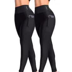 Kit 2 Calças Legging Fitness Feminina com Bolso Cintura Alta Academia Atletyca