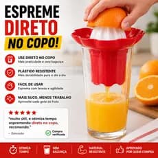 Espremedor de Suco Manual Fácil de Usar, Plástico Resistente, Ideal para Usar Direto no Copo