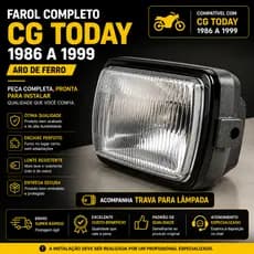 Farol Completo Modelo CG Today Ano 1986 a 1999 Aro Em Ferro