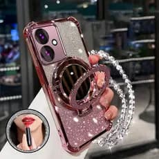 Capa Para OPPO A79 5G , airbag De Quatro Cantos , material anti-Queda , Espelho De Maquiagem , Função De Suporte De Tele