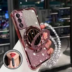 Capa Para Samsung A26 A36 5G A56 5G airbag De Quatro Cantos material anti-Queda Espelho De Maquiagem Função De Suporte D