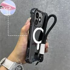 Capa Para OPPO A5 Pro 5G material anti-Queda Importado Com Função De Carregamento Sem Fio Macia Celular Vem Corda Grátis