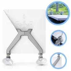 Suporte Veicular Starlink Mini Dupla Ventosa Vidro Para-brisa Carro Reforçada Premium Cinza