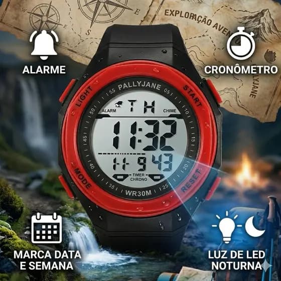 Relógio Digital Masculino  Esportivo Casual Barato