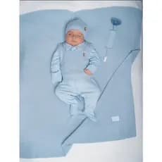 Saída Maternidade Menino José Kit 5 Peças Fofinho Premium Macacão Colete Touca Porta Chupeta Manta