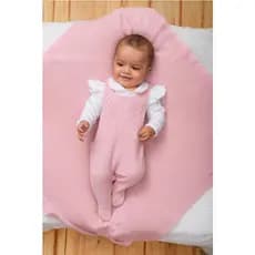 Saída Maternidade Menina Kit 3 Peças Fofinho Beatriz Premium Jardineira Body Manta RN Luxo Confortável