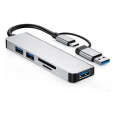 Adaptador Hub Usb 5 Em 2 Tipo-cusb 3.0 Usb-c Micro Sd Bm8641