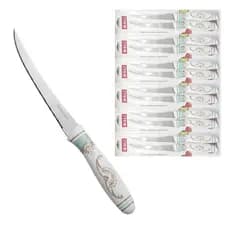 Cartela com 12 Facas de Lâmina de  12cm Aço Inoxidável Mesa Bali