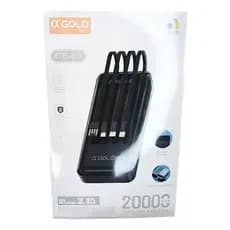 Power Bank 20.000 Mah Universal 4 Cabos Embutidos Qc 3.1a Cor Preto Power Bank 20.000 Mah Universal 4 Cabos Embutidos Qc