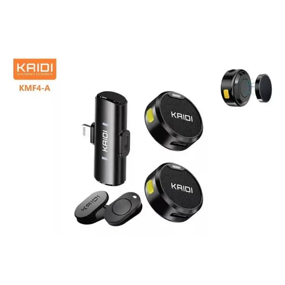 Microfone Sem Fio Lapela Com Ímã Kaidi Kmf4 2 Microfones