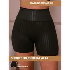 Shorts Feminino 3D Curto Empina Bumbum Sem Transparencia Cintura Alta