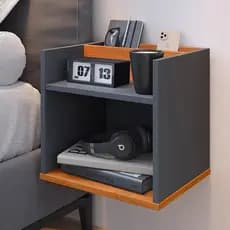 Mesa de Cabeceira Quarto Suspensa Madri com Porta Celular e Nicho Para Objetos