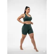 Conjunto Fitness Premium Top Alcinha e Short Ciclista Cintura Alta | Zero Transparência, Compressão e Modelagem