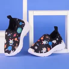 Tênis Infantil Menino Estampa Espaço Astronauta Planetas Confortável Leve Slip On Escolar Dia a Dia