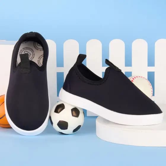 Tenis Slip Calce Facil Menino Esportivo Escolar 20 ao 34 Modelo Liso Conforto Dia a Dia Macio Corrida Sem Estampa