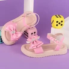 Sandália Infantil Menina Verniz Rosa Laço Strass Detalhe Luxo Confortável Delicada Festa Daminha Casual Dia a Dia