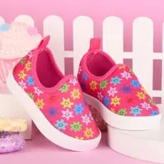 Tenis Lycra Infantil Esportivo Juvenil Menina Calçados Slip on Calce Fácil Caminhada Estrelinha Escolar