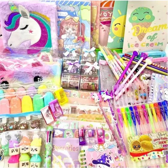 Kit Papelaria Fofa e Criativa Kawaii
