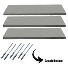Kit 3 Prateleira Mdf 60x20 Suporte Invisível Na Cor Cinza