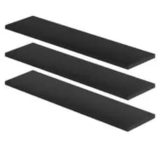 Kit 3 Prateleiras MDF Preta 60x20 com Suporte Invisível