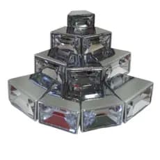 Kit 10 Puxador de móveis Cristal Pequeno Cromado Inox Porta Gaveta Comoda Penteadeira