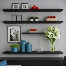 Kit 3 Prateleira Mdf 120x20 Suporte Invisível Na Cor Preto TX
