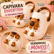 Papete Infantil Capivara Divertida Menina Menino Sandália Leve Macia Confortável Feminina Masculina